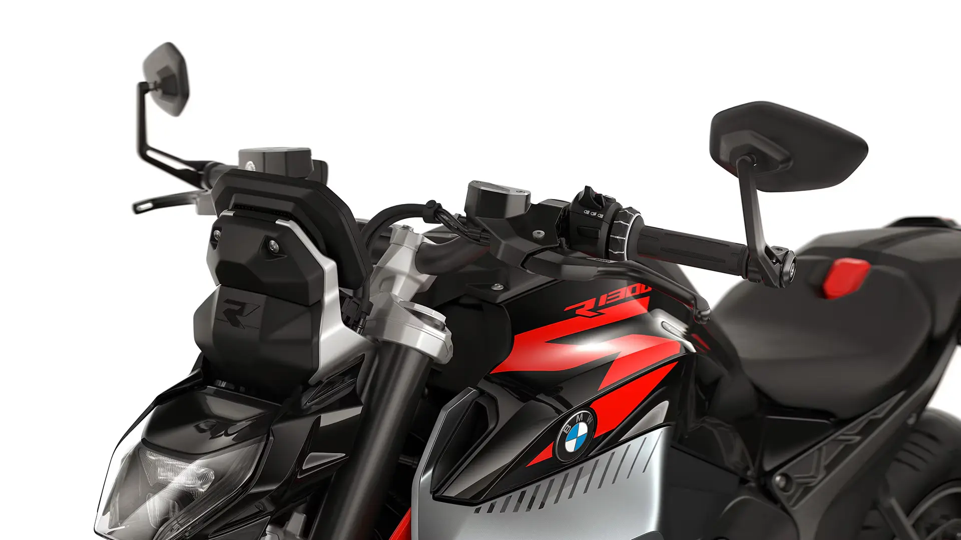 The handlebar end mirrors – a visual highlight