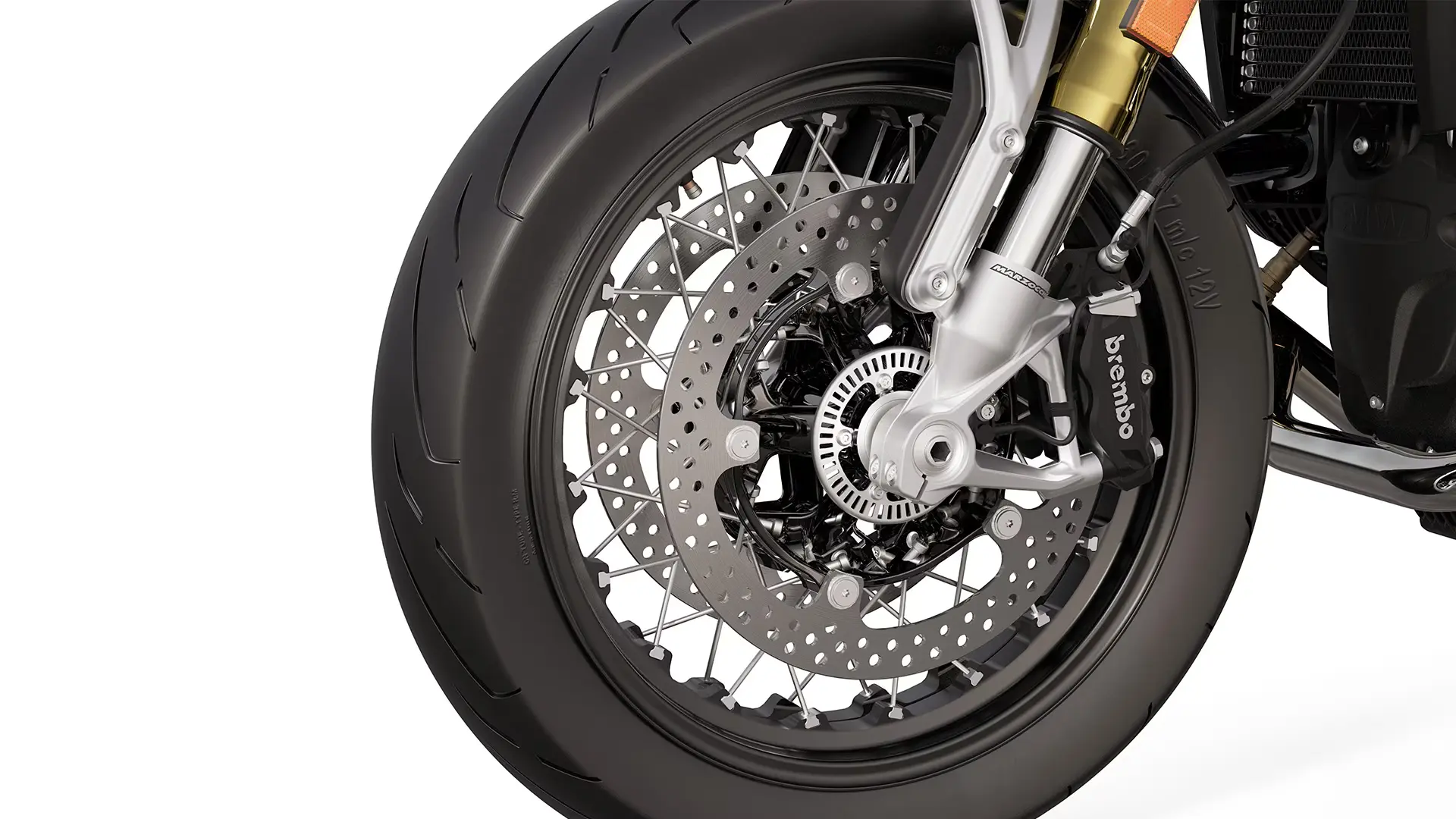 Elegant-looking: black spoked wheels