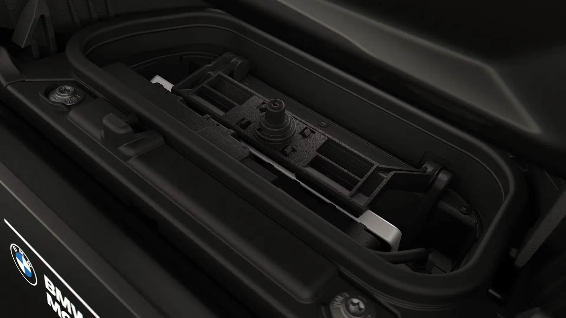 Integrated smartphone charging storage compartment