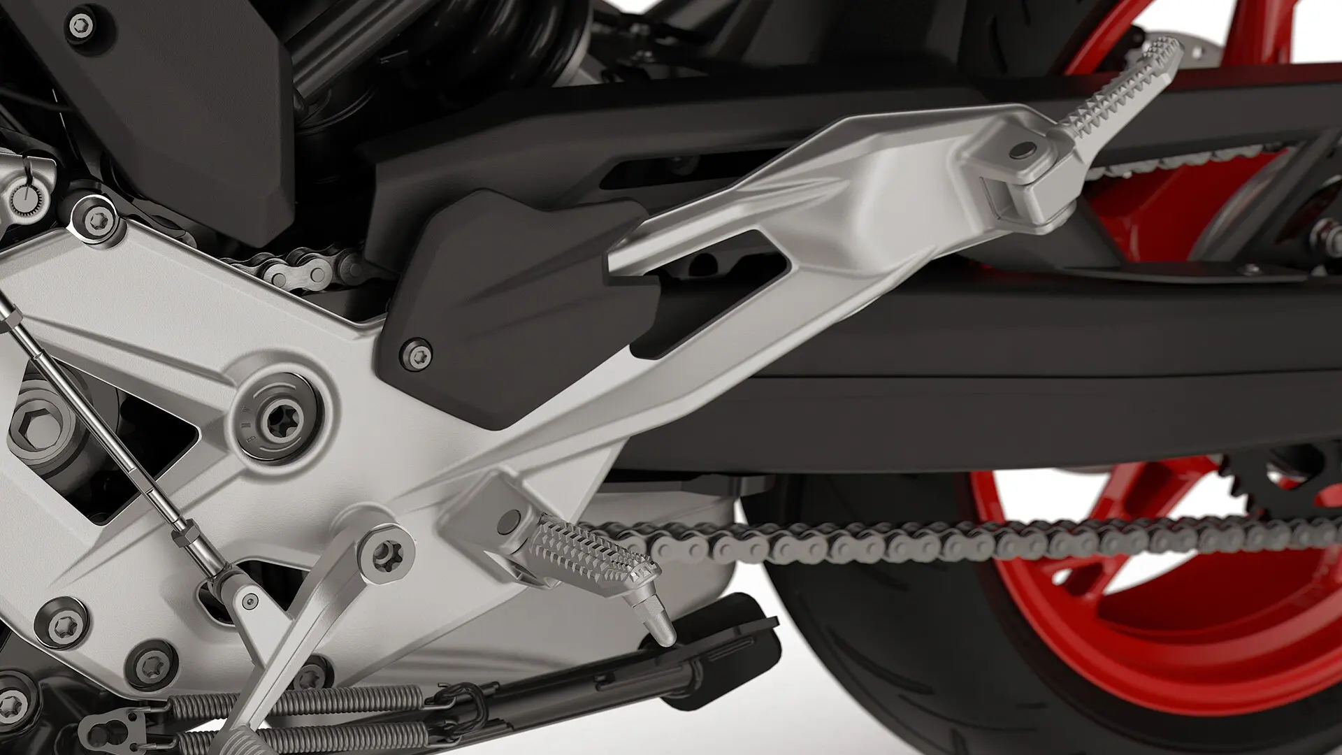 Milled footrests and foot lever